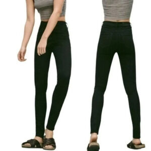 Aritzia The Castings High Rise Cigarette jeans Overdye Black size 25